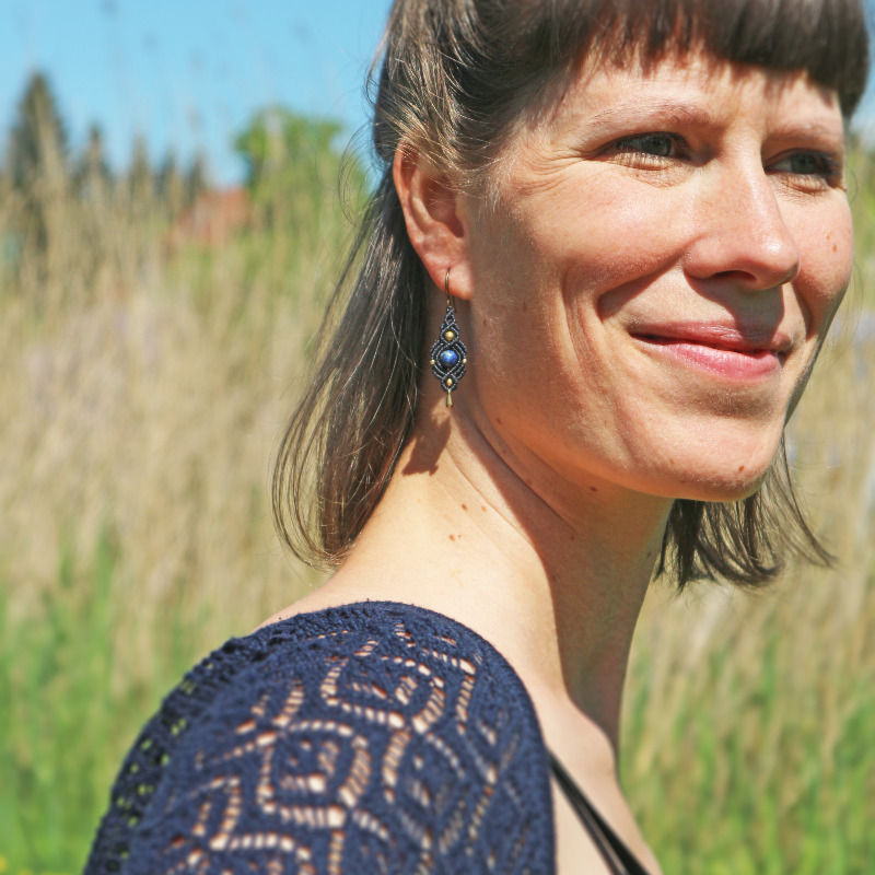 Miniaturbild: Ohrringe „MAYA“ mit Azurit-Malachit // kobaltblau