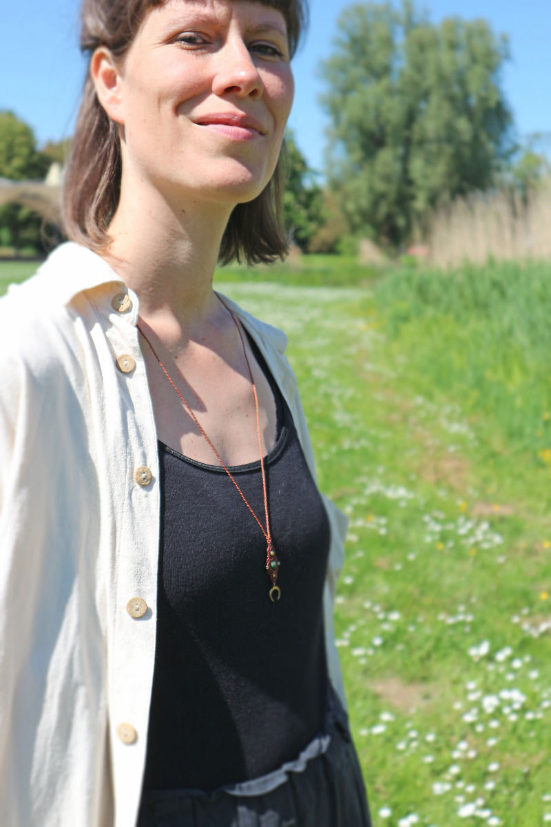 Miniaturbild: Kette „PENDULUM“ mit Achat // wasserblau