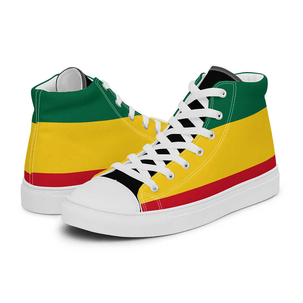 Miniature : REGGAE RED GOLD & GREEN - high top canvas shoes