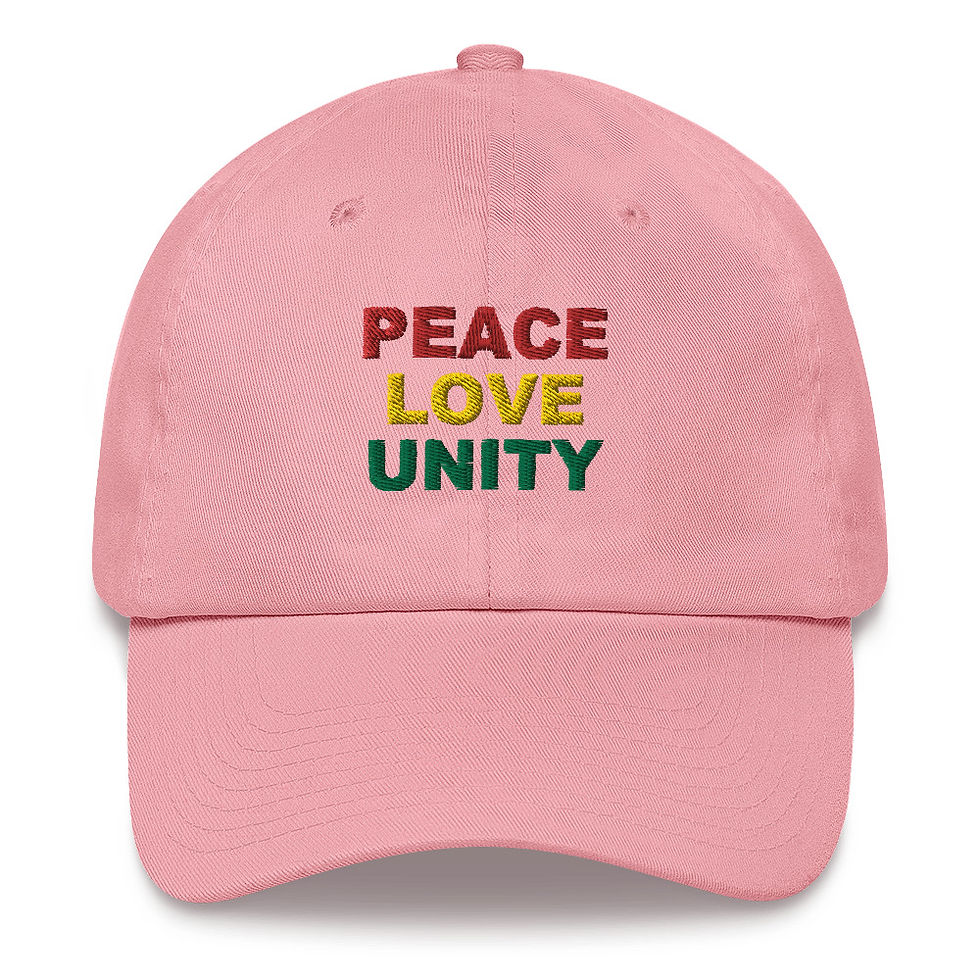 Thumbnail: PEACE LOVE & UNITY (multi colors) - Dad hat