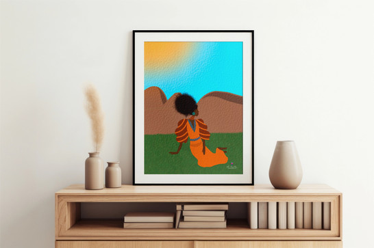 Vibrant Serene Afro Artwork Art print for every room in your home, Art Living Room Wall