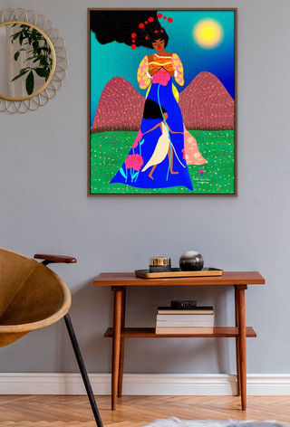 Luxury feminine afro Black wall art prints home decor