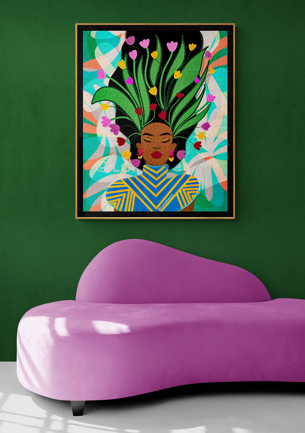 Thumbnail: I am Blooming Afro Art Black art Wall art for living room home decor