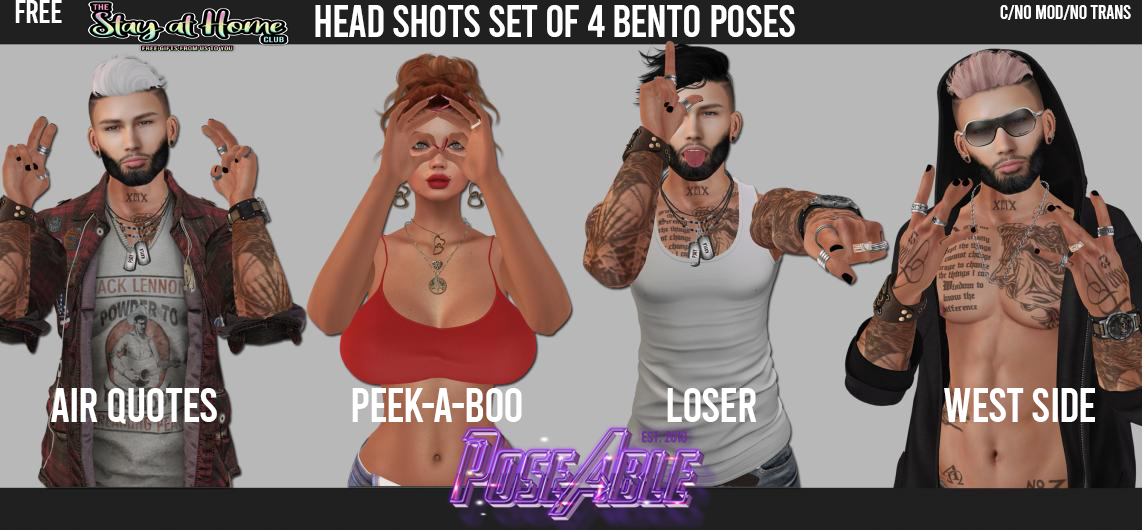 PoseAble - Head Shots 4 Bento Poses