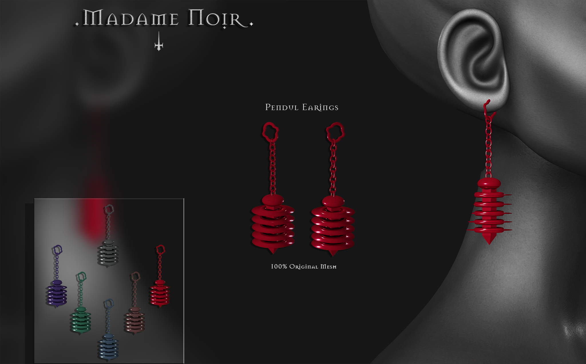 Madame Noir - Pendul Earrings