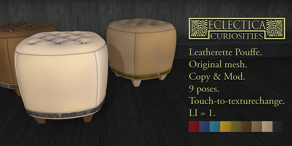 Eclectica Curiosities - Leatherette Pouffe