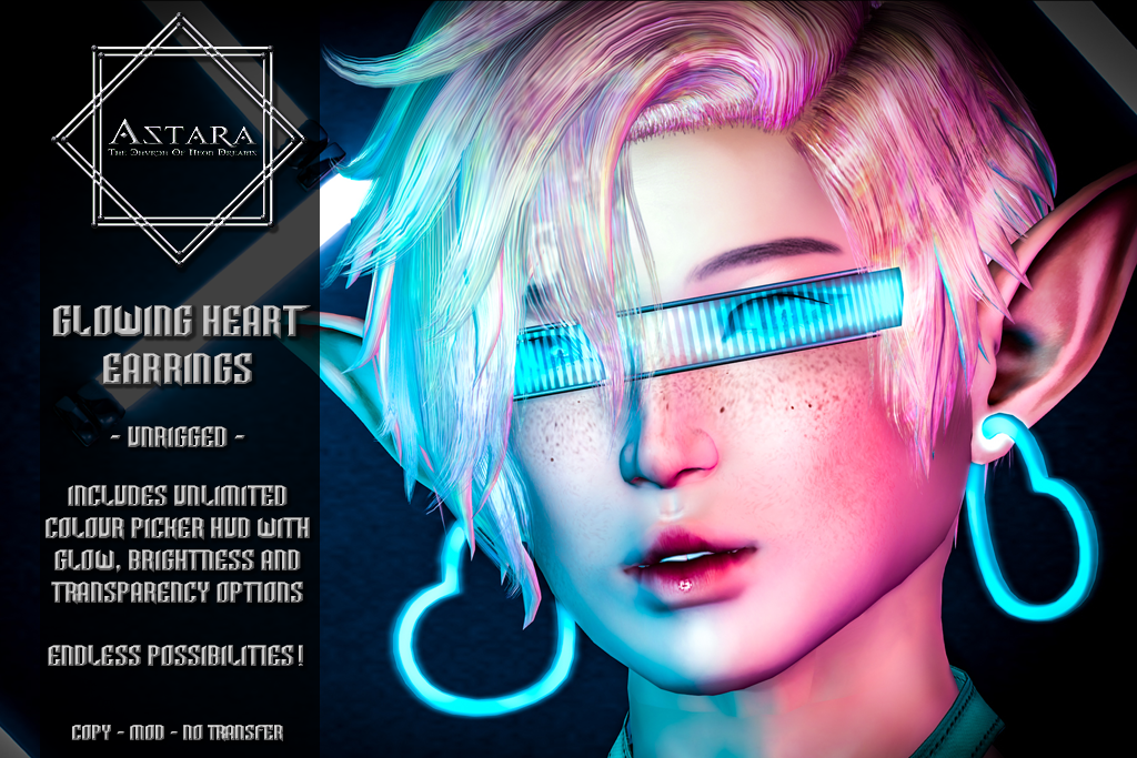 Astara - Glowing Heart Earrings