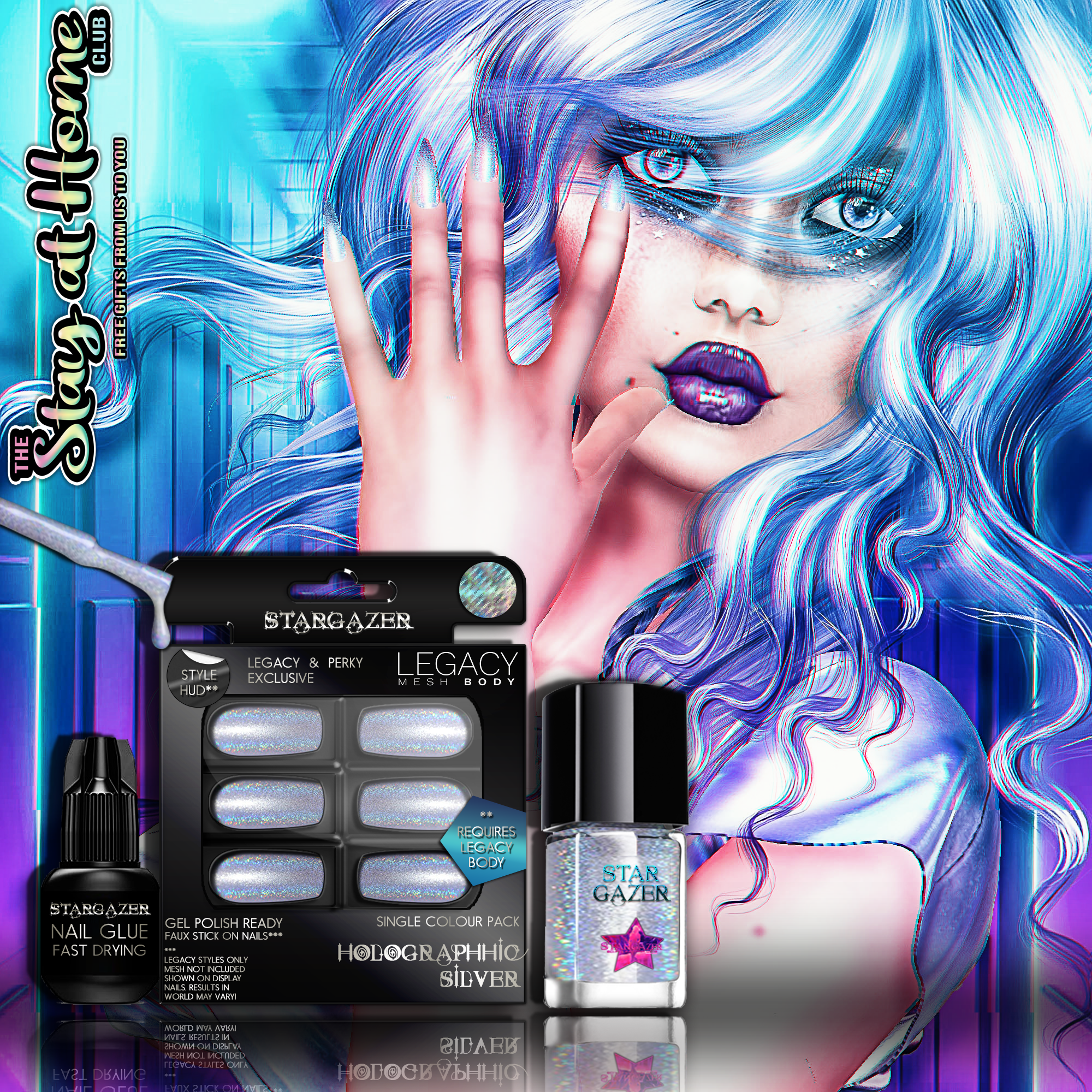 Stargazer - Hodographhio Silver Nails