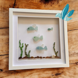 Tranquil Sea Glass Art with Underwater Scenes