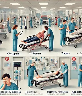 Most common presentations in ED