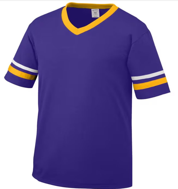 Thumbnail: DOE Daughters of The Elks v-neck football t-shirt with glitter logo emblem.