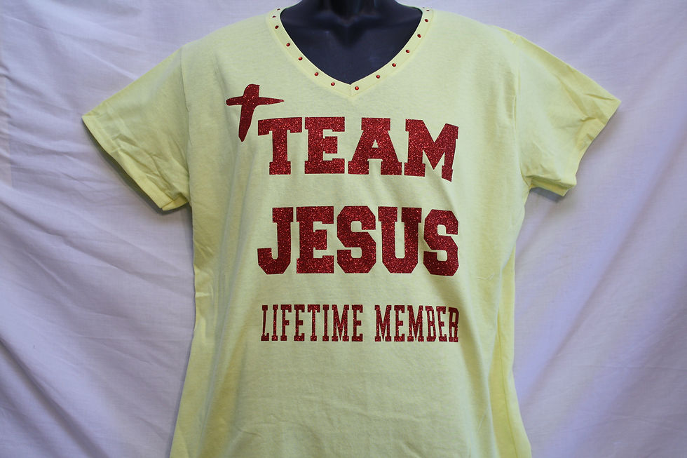 Thumbnail: TEAM JESUS Lifetime Member bling t-shirt
