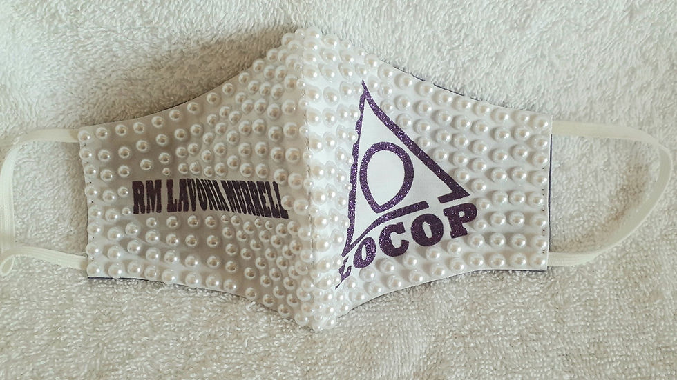 Thumbnail: LOCOP - Ladies of The Circle of Perfection logo Pearls face mask