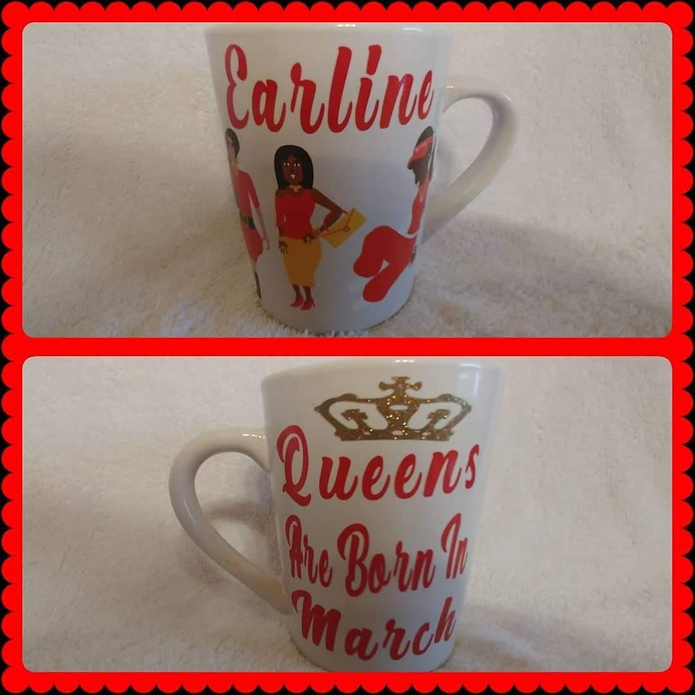 Thumbnail: Queens Are Born In (Birth Month) PriS'e Girl ceramic mug with crown images