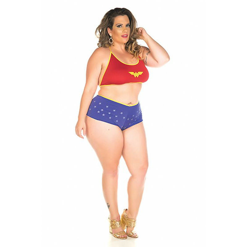 Fantasia Mini Plus Size Mulher Maravilha Sexy - Pimenta Sexy