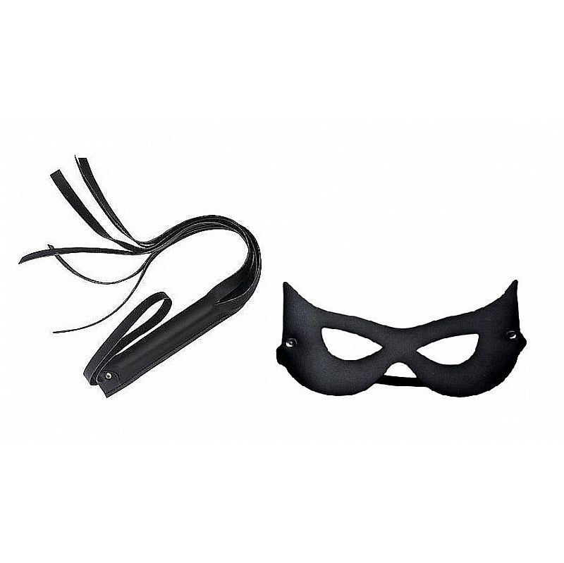 Kit Chicote Reforçado 40 cm e Máscara Mulher Gato - Brasil fetiche