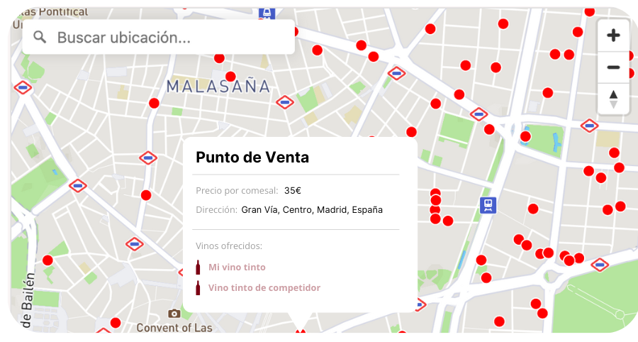 mapa visual de restaurantes