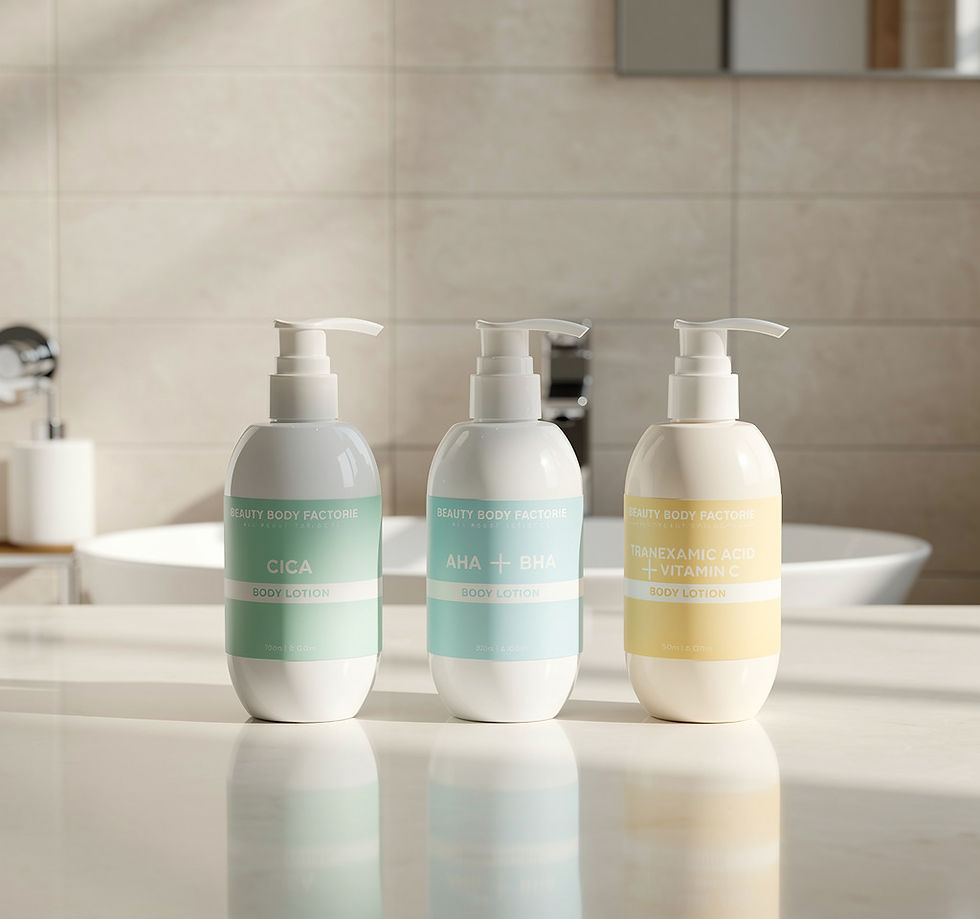 Thumbnail: Three pump bottles of Neck Lift Intensive Firming Cream