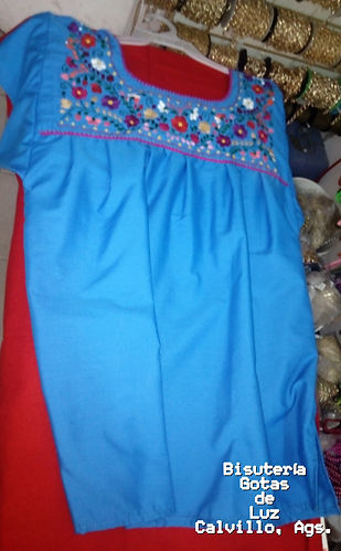 Blusa Azul con Flores