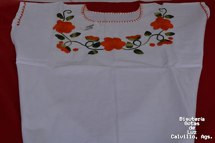 Blusa Blanca con Anaranjado