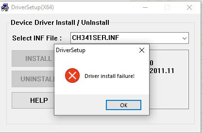 PT1801 Driver Install Failure