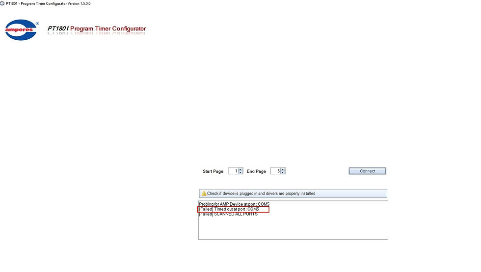 Amperes PT1801 Time Out Issue