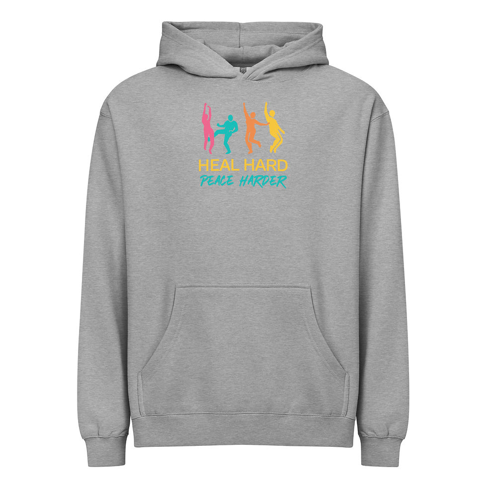 Thumbnail: Heal Hard Peace Harder Men’s box hoodie