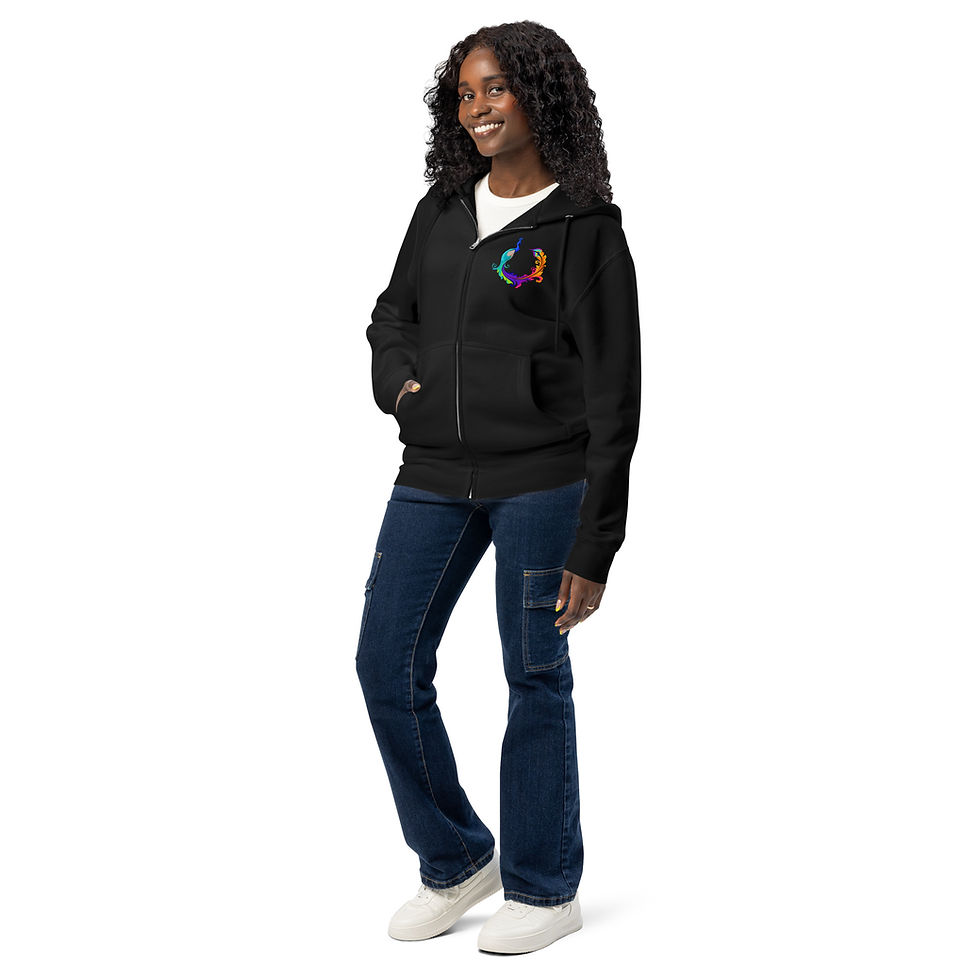 Thumbnail: The Not Hiding. Evolving. Zip Hoodie comes from the Claudia Cauterucci Peacock C