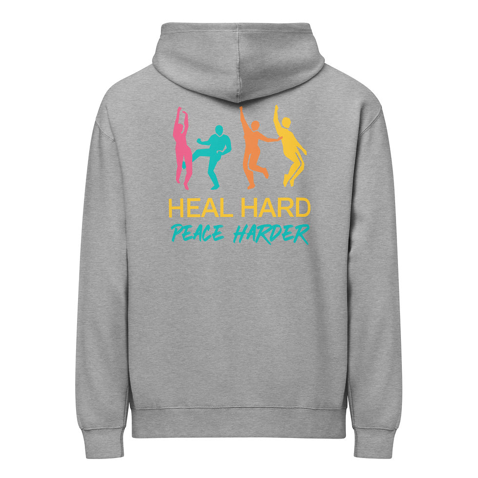 Thumbnail: Heal Hard Peace Harder Men’s Box Hoodie – Oversized Fleece Statement Wear