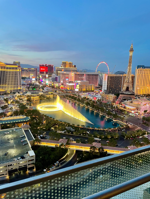 View of the Vegas strip from the Cosmos