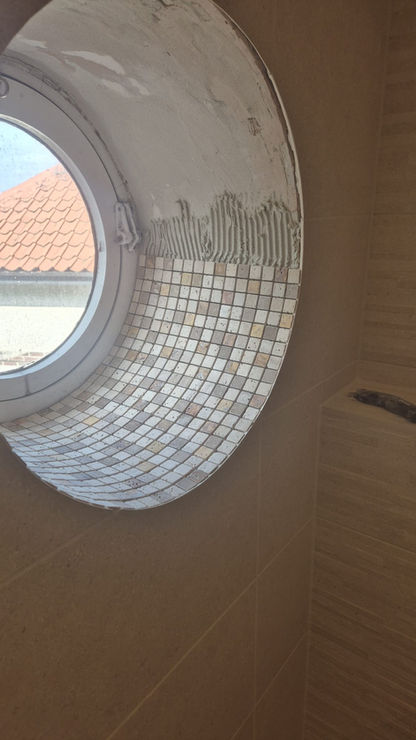 Porcelain floor tiling with tanked wet area, bathroom Altrincham