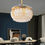 Thumbnail: Crystal Leaf Retractable Ceiling Fan + Chandelier Light (with Remote Control)

