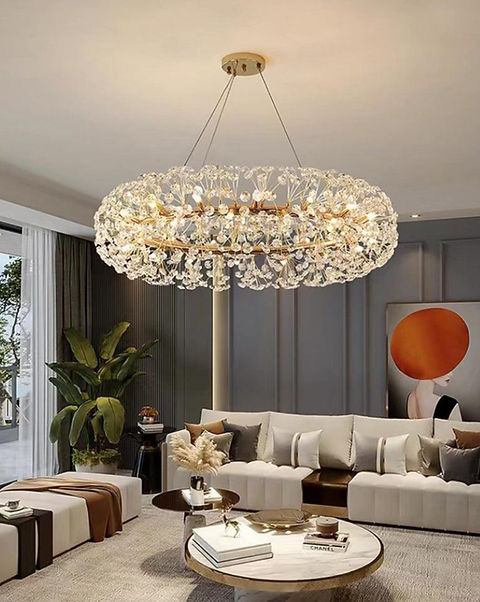 Crystal Flower Chandelier 800mm | SWF LIGHTING