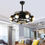 Thumbnail: Black Panda Ceiling Fan Chandelier 