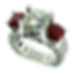Round Diamond and Rubies ring