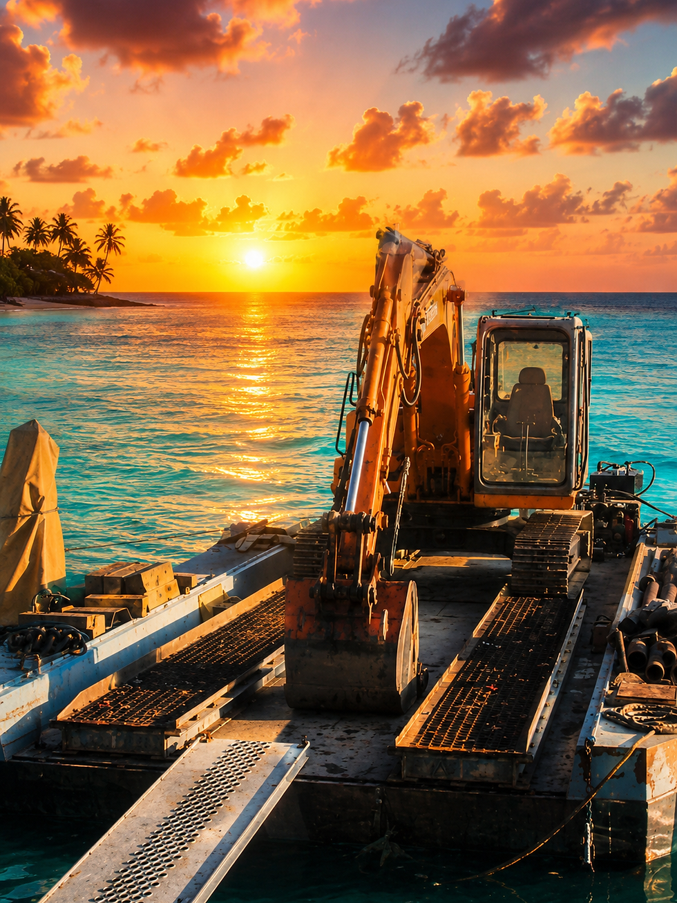 Helical anchor installation on site
