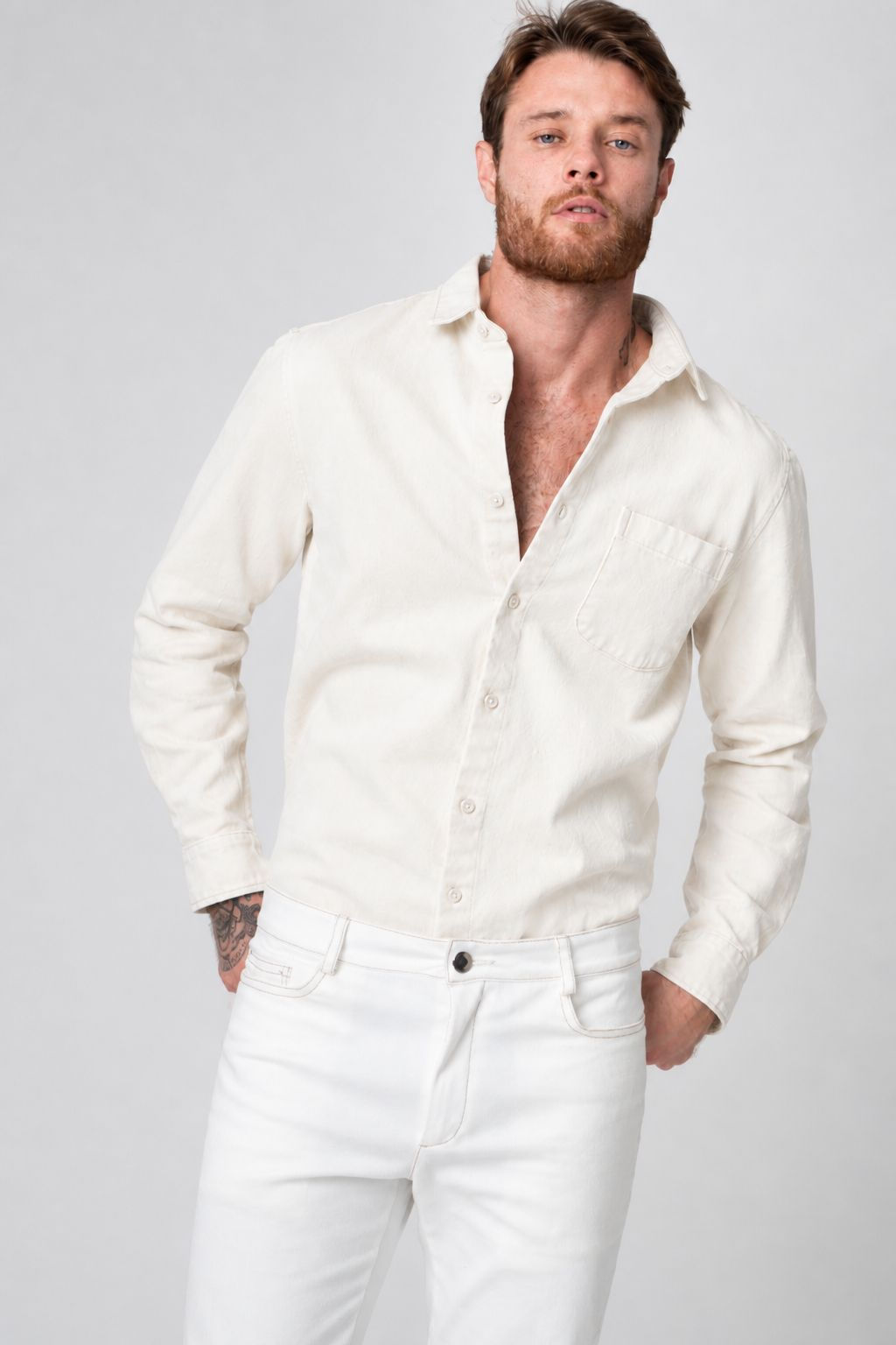 Denim White Shirt