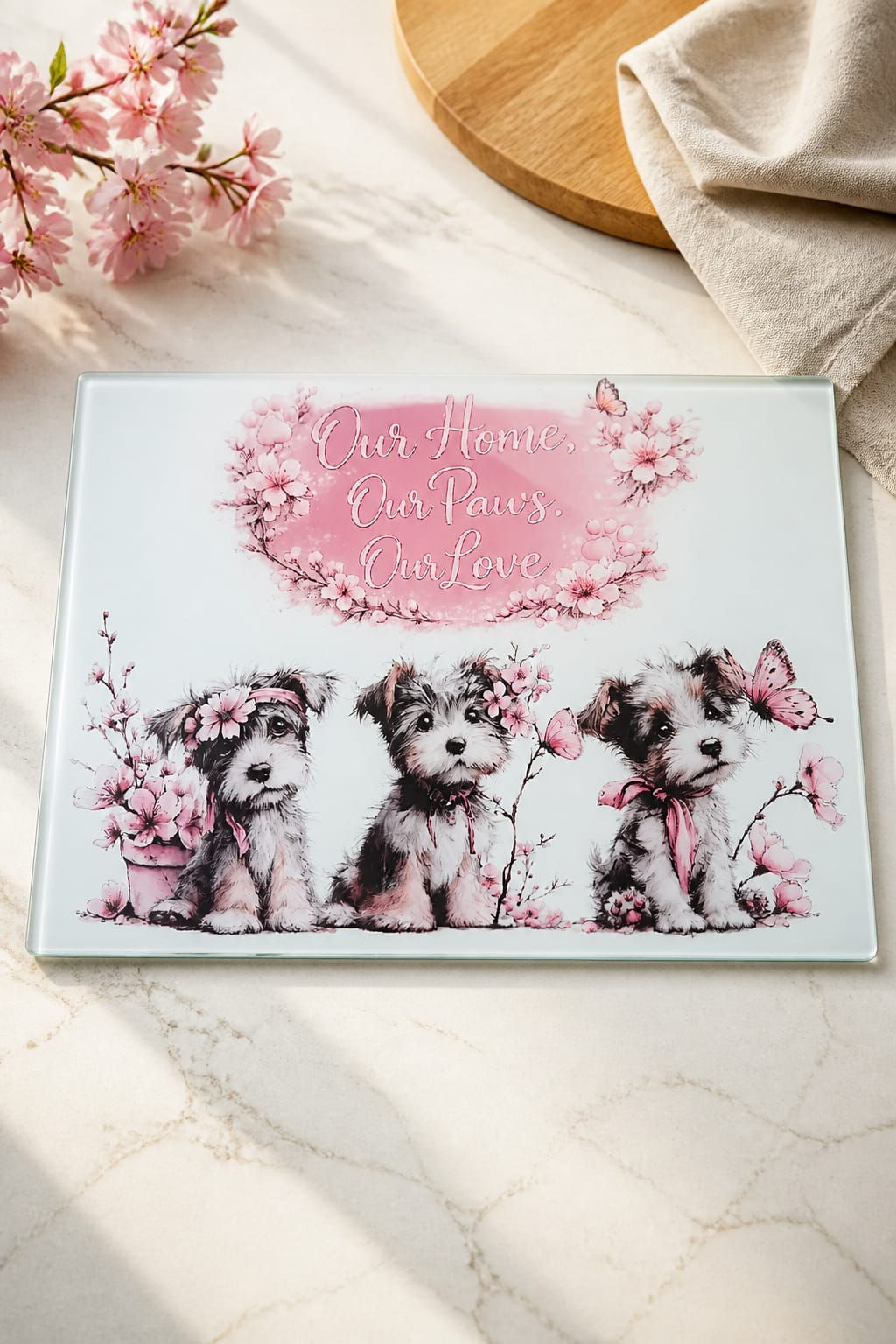 A4 Glass Board -Whimsical Dogs