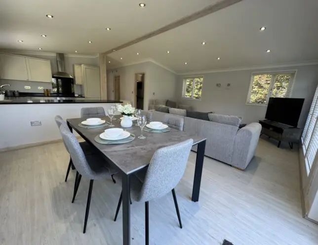 Lake View Yorkshire Bespoke lodge living area