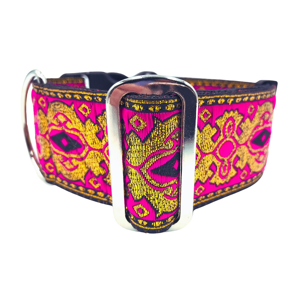 Thumbnail: Grace | 2" Wide Martingale Dog Collar: Satin Lined, Large Breed