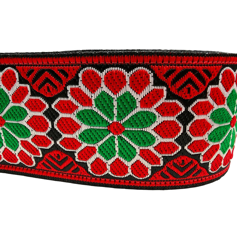 Thumbnail: Holly | 2" Wide Holiday Martingale Dog Collar , Satin Lined