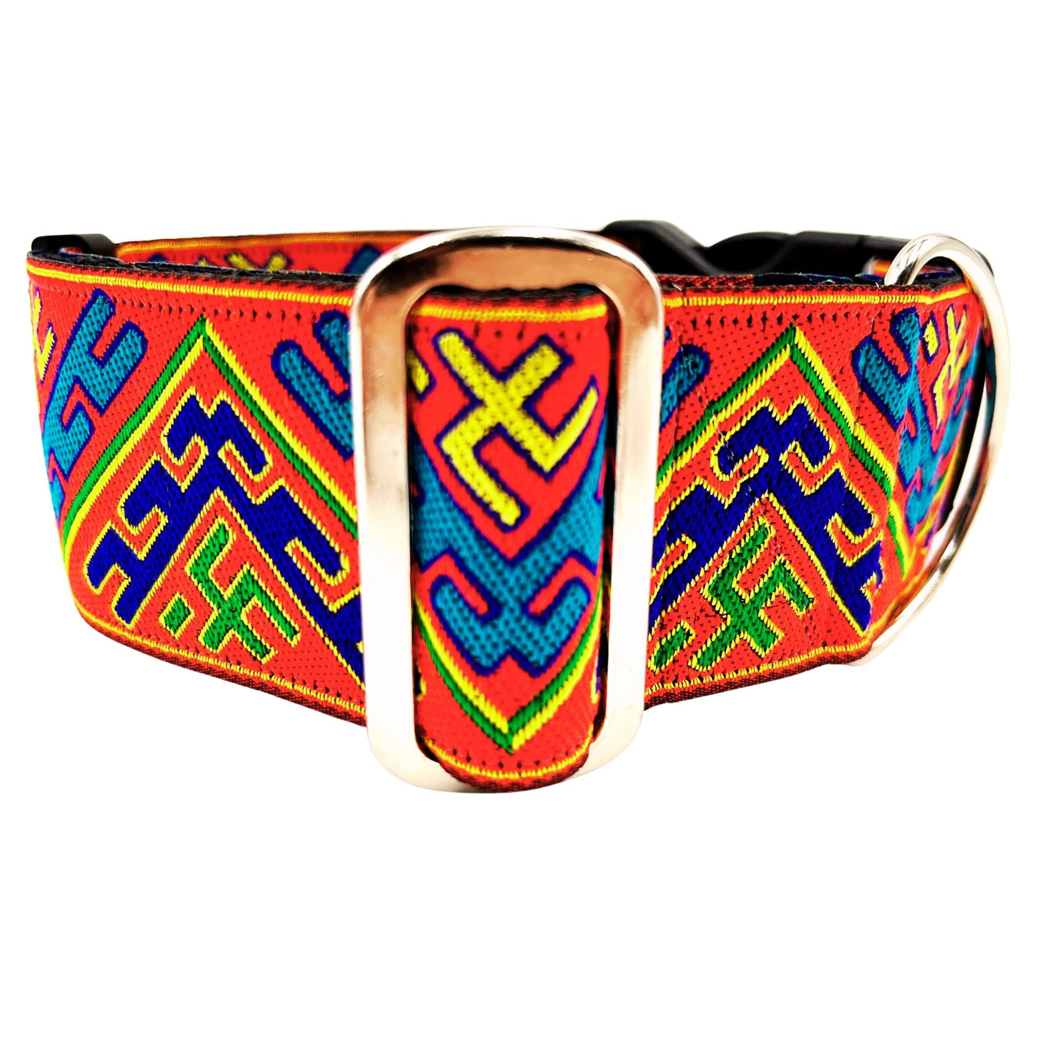 Stitch 2" Wide Martingale Dog Collar: Large Breed, Satin Lined
