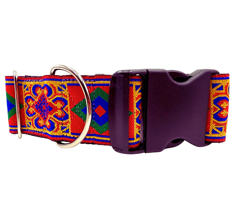 Thumbnail: Rex | 2" Wide, Regular or Metal Buckle Dog Collar, Large Breed, Satin Lined