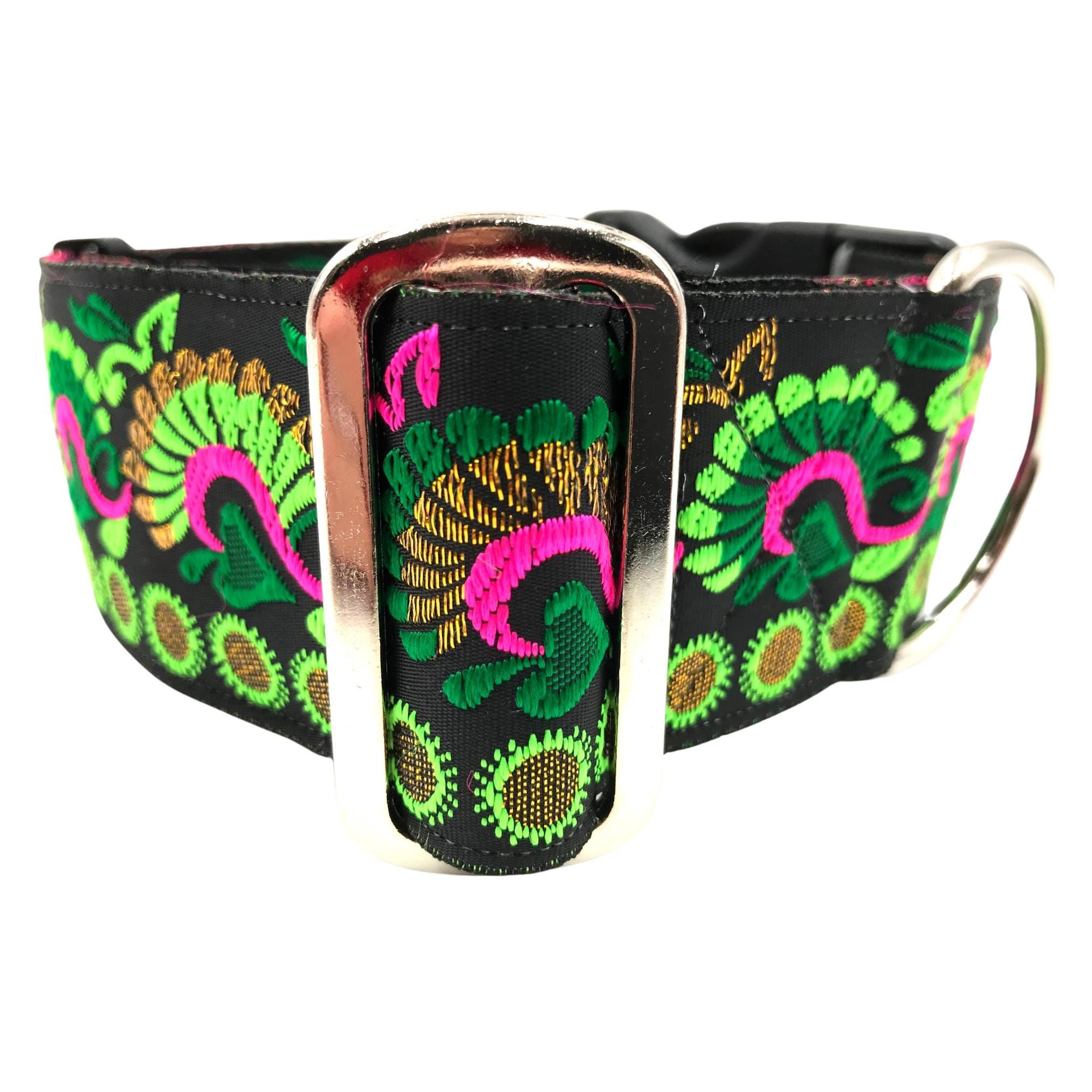 Swan Song | 2" Wide Martingale Dog Collar, Satin Lined, Large Breed