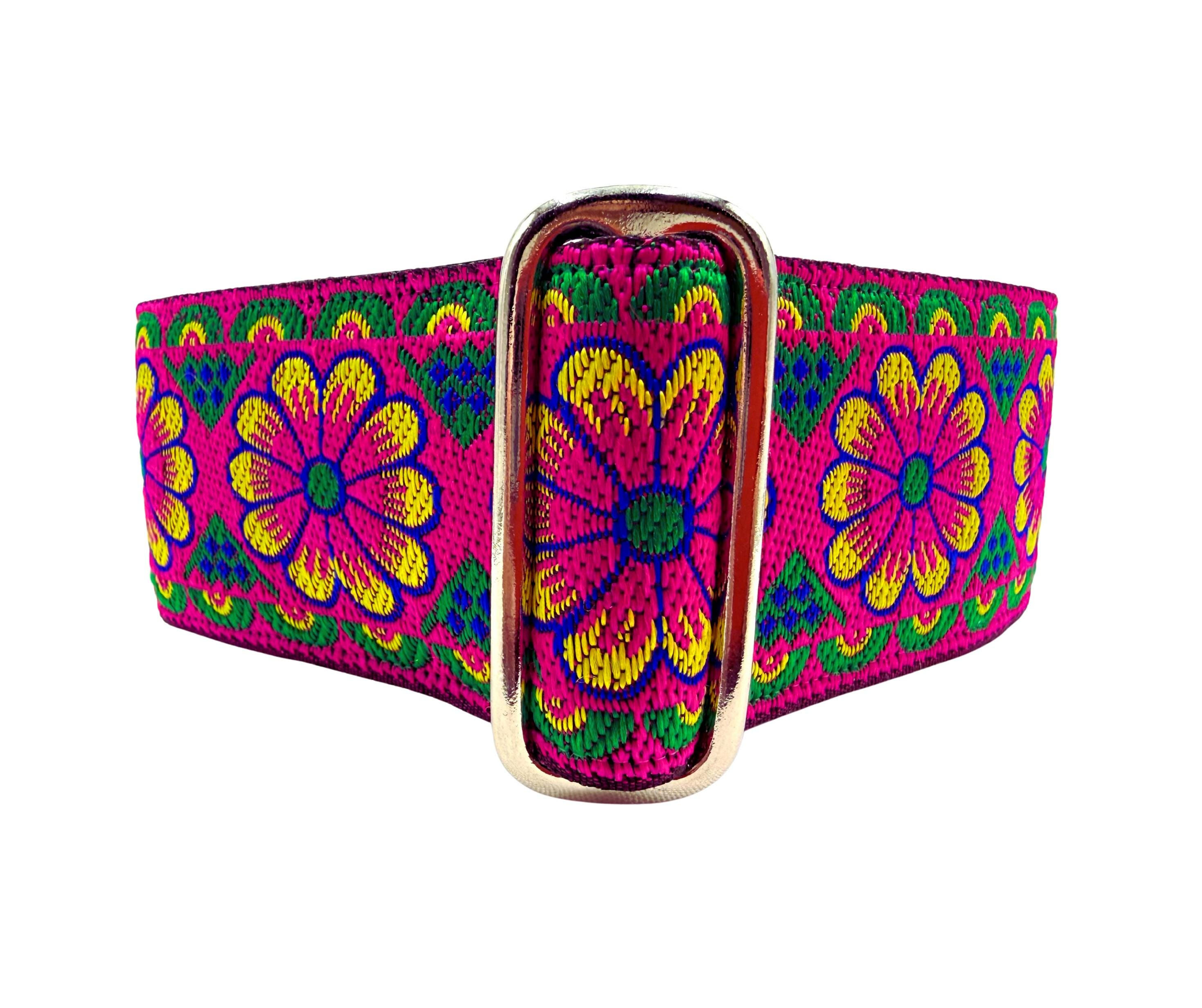 Eden | Floral Martingale Dog Collar | Satin Lined, Large Breed