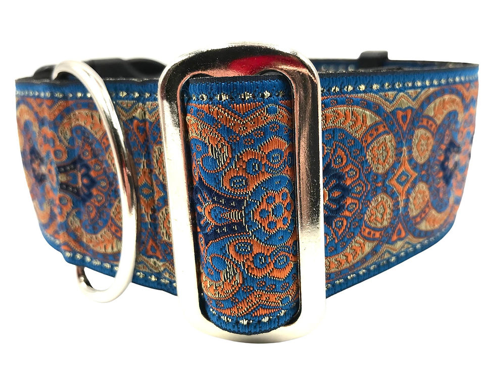 Thumbnail: Tristan | 2" Wide Martingale Dog Collar | Satin Lined, Large Breed