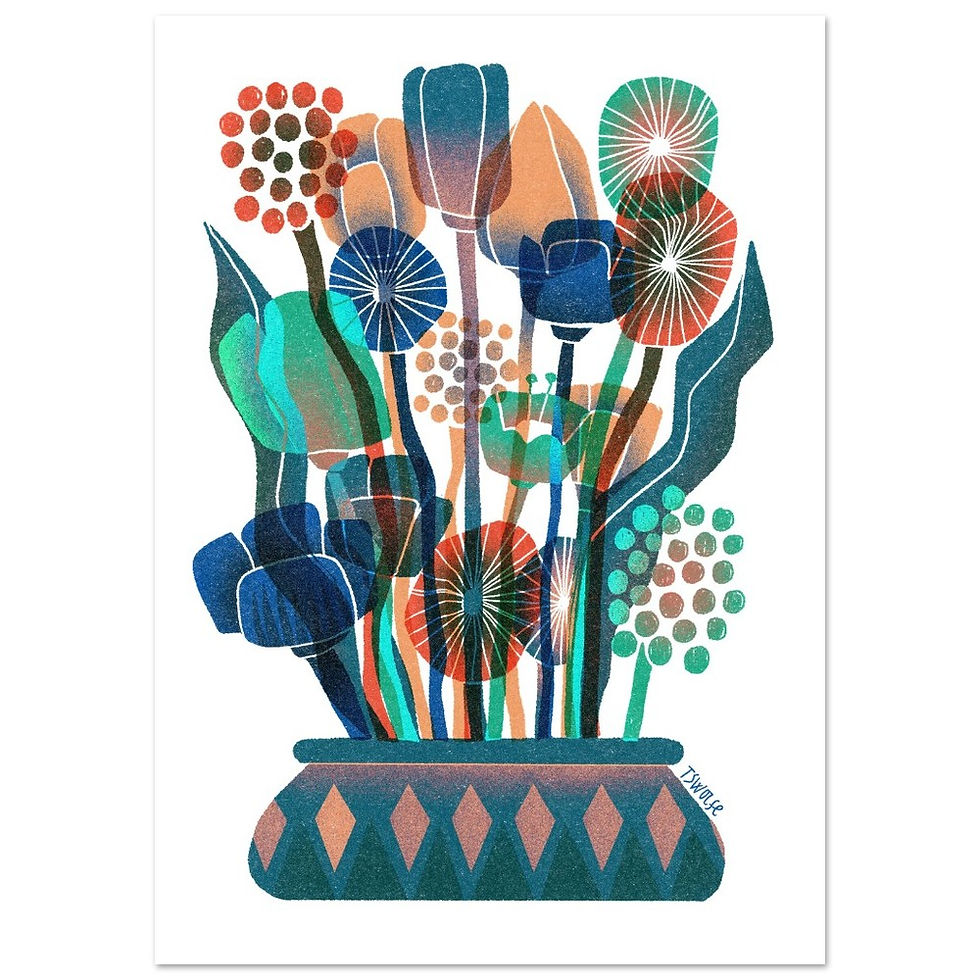 Thumbnail: "Chromatic Bloom" Fine Art Print | Giclée Botanical Wall Art