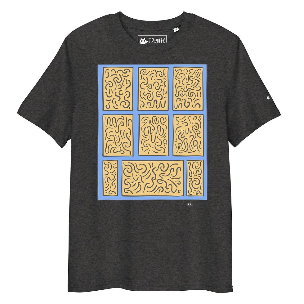 Thumbnail: Worms in the Beds abstract worm illustration on organic cotton unisex t-shirt