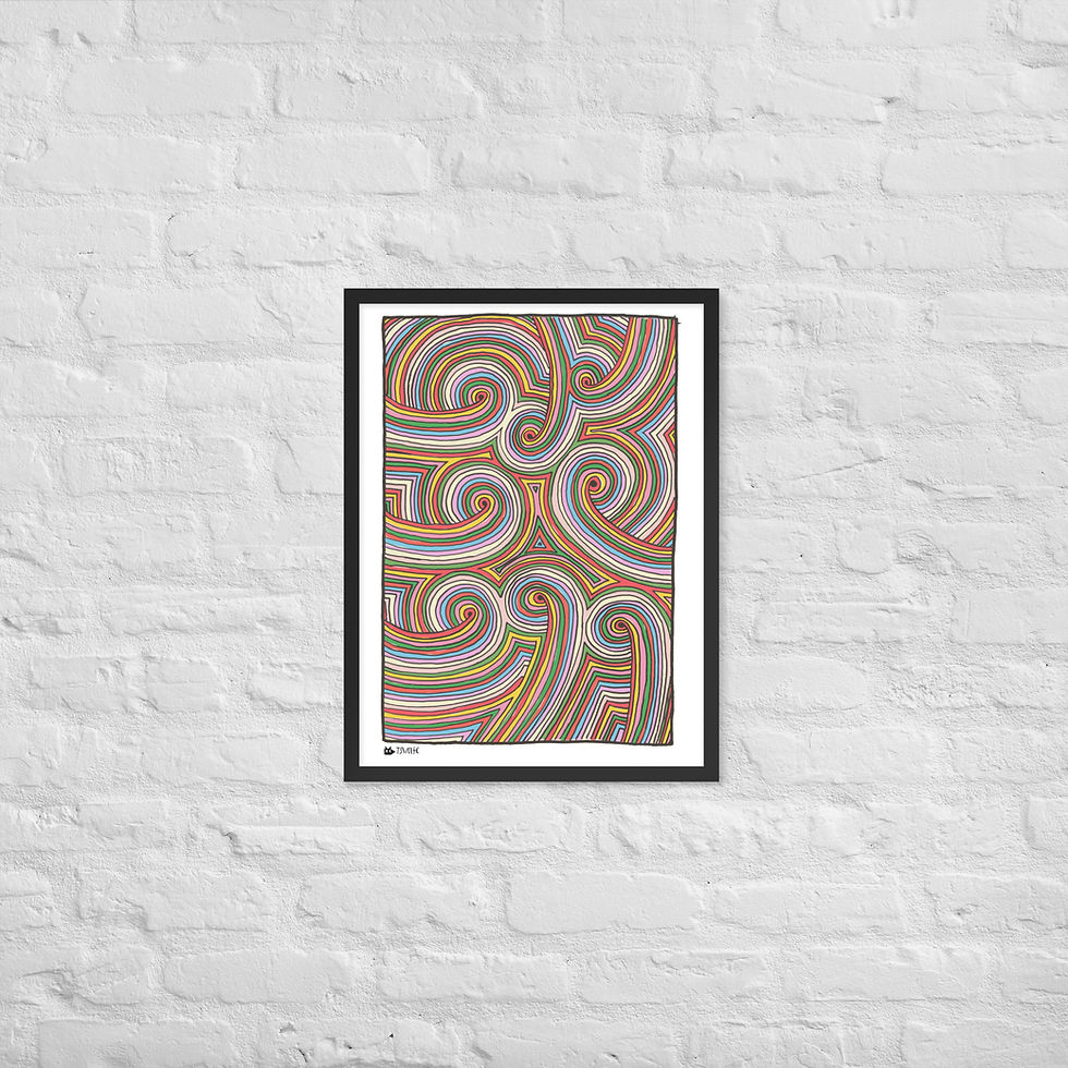 Thumbnail: Super Rainbow Spiral - Framed matte paper poster