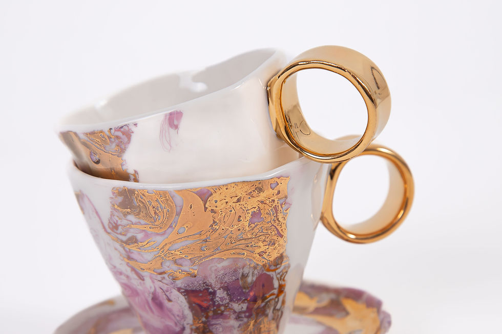 Miniatura: Wenecjanka - porcelanowe espresso  z talerzykiem